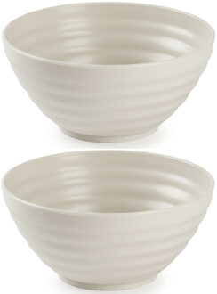 Schaaltjes - 8x - beige - kunststof - 14 x 6.5 cm - kom