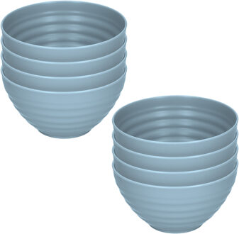 Schaaltjes - 8x - blauw - kunststof - 15 x 8 cm - kom