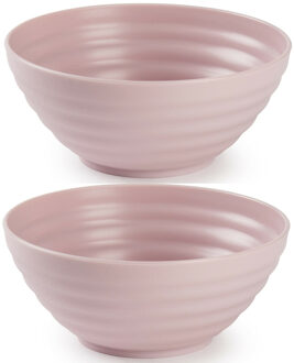 Schaaltjes - 8x - roze - kunststof - 14 x 6.5 cm - kom