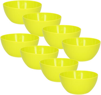 Schaaltjes - 8x stuks - kunststof - kommetjes - dessert/ontbijt - D14 x H6 cm - groen