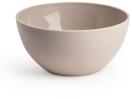 Schaaltjes - kunststof - kommetjes - dessert/ontbijt - D14 x H6 cm - taupe