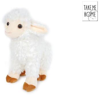 Schaap wit pluche staand S 20cm