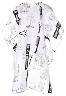 Schaar Kam Schets Print Lange Kappers Cape Kapsel Haar Permanenten Schort Waterdichte Snijden Gown Haar Doek Wrap Voor Kapsel