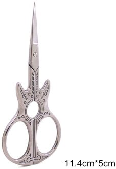 Schaar Vintage 1Pcs 114*50Mm Gitaar Patroon Naaister Scharen Schaar Naaien Schaar Voor Naaien En Handwerken gereedschap Donkergrijs