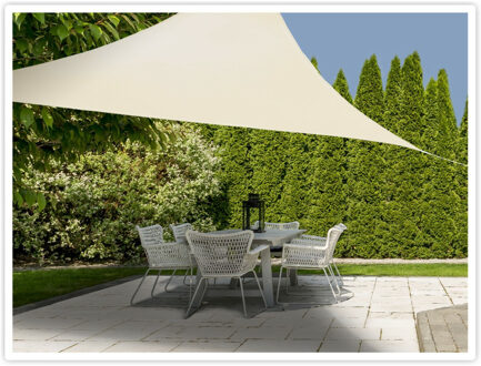 Schaduwdoek - creme wit - 3.6 x 3.6 x 3.6 meter - vierkant - zonnescherm