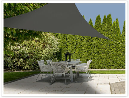 Schaduwdoek - driehoekig - grijs antraciet - 3 x 3 x 3 m