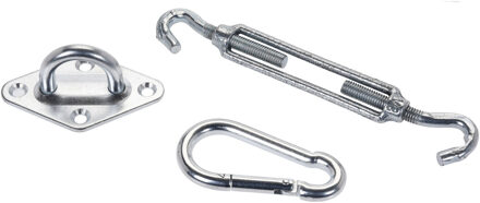 Schaduwdoek ophangaccessoires - 3 delig - metaal