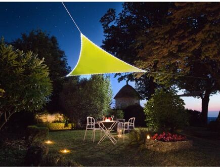 schaduwdoek solar rand-leds 3,6 meter polyester lime Groen