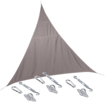 Schaduwdoek/zonnescherm Curacao driehoek taupe 2 x 2 x 2 meter met ophanghaken
