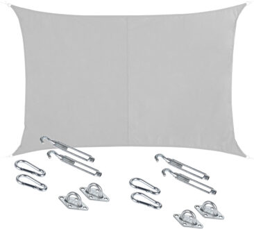 Schaduwdoek/zonnescherm Curacao rechthoekig wit 2 x 3 meter met ophanghaken