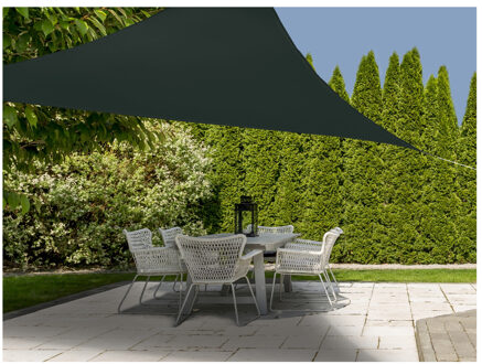 Schaduwdoek/zonnescherm driehoek grijs 3 meter inclusief ophangaccessoires - Schaduwdoeken