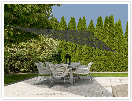 Schaduwdoek/zonnescherm driehoek grijs camouflage 3,6 meter