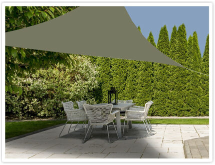 Schaduwdoek/zonnescherm driehoek - groen - 3 x 3 x 3 meter - Terras/tuin zonwering