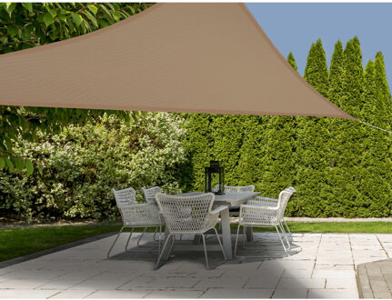 Schaduwdoek/zonnescherm driehoek lichtbruin 3 meter