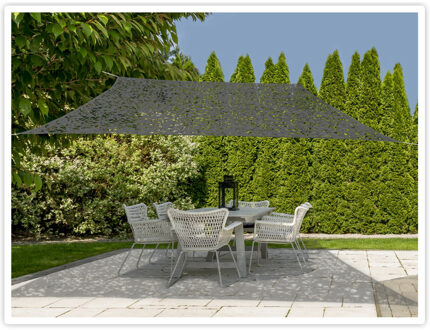 Schaduwdoek/zonnescherm rechthoek antraciet camouflage 2 x 3 meter