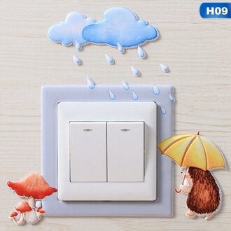 Schakelaar Sticker Dier Eenhoorn Cover Cartoon Room Decor 3D Muur Siliconen Aan-uit Schakelaar Lichtgevende Lichtschakelaar Outlet Muur sticker 9