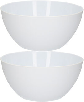 Schalen/schaaltjes/kommetjes - 2x - Dia 14 cm - wit 750 ml