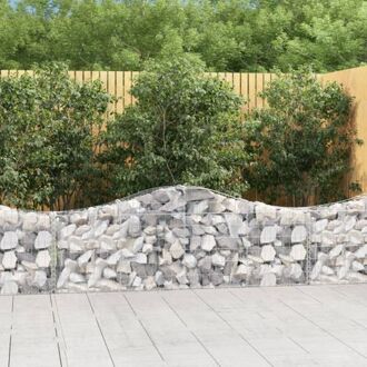Schanskorf 200x30x60/80 cm - Gegalvaniseerd ijzer - Decoratieve tuinbarrière Zilverkleurig