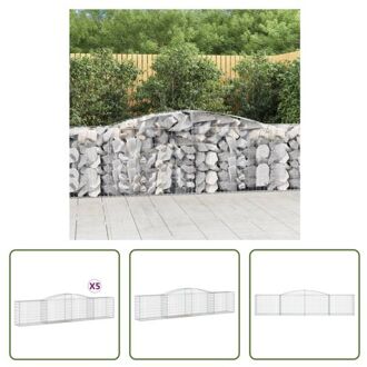 Schanskorf 400 x 50 x 80/100 cm - Gegalvaniseerd ijzer - Decoratieve tuinbarrière Zilverkleurig