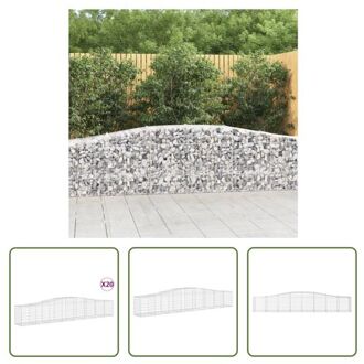 Schanskorf 400x50x60/80 cm - Gabion muur van gegalvaniseerd ijzer - 20 stuks Zilverkleurig