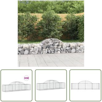 Schanskorf - Decoratieve Geluidsisolerende Tuinbarrière - 200 x 50 x 40/60 cm - Gegalvaniseerd IJzer - Zilverkleurig