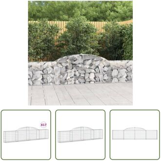 Schanskorf Decoratieve Geluidsisolerende Tuinbarrière - 300 x 30 x 60/80 cm - Gegalvaniseerd IJzer Zilverkleurig