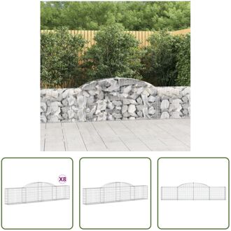 Schanskorf Decoratieve Geluidsisolerende Tuinbarrière - 300x30x60/80 cm - Gegalvaniseerd IJzer Zilverkleurig