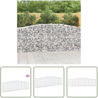 Schanskorf - Decoratieve Geluidsisolerende Tuinbarrière - 400 x 50 x 100/120 cm - Gegalvaniseerd Ijzer Zilverkleurig