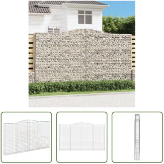 Schanskorf Decoratieve Geluidsisolerende Tuinbarrière - 400x30x220/240 cm - Gegalvaniseerd IJzer Zilverkleurig