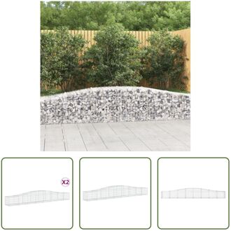 Schanskorf Decoratieve Geluidsisolerende Tuinbarrière - 400x50x40/60 cm - Gegalvaniseerd IJzer Zilverkleurig