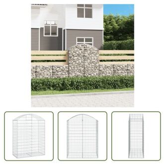 Schanskorf Decoratieve Tuinbarrière - 100 x 50 x 120/140 cm - Gegalvaniseerd ijzer Zilverkleurig