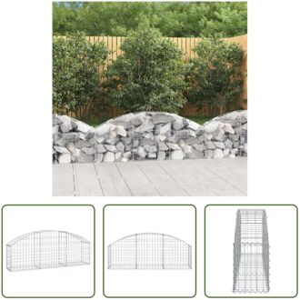 Schanskorf Decoratieve Tuinbarrière - 150 x 30 x 40/60 cm - Gegalvaniseerd IJzer Zilverkleurig