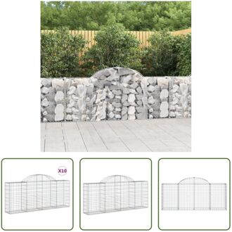 Schanskorf Decoratieve Tuinbarrière - 200 x 30 x 80/100 cm - Roestbestendig gegalvaniseerd ijzer Zilverkleurig