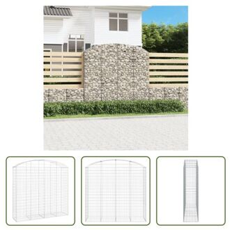 Schanskorf Decoratieve Tuinbarrière - 200 x 50 x 180/200 cm - Gegalvaniseerd ijzer Zilverkleurig