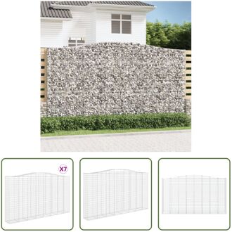 Schanskorf Decoratieve Tuinbarrière - 400 x 50 x 220/240 cm - Gegalvaniseerd IJzer Zilverkleurig