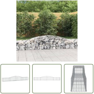 Schanskorf Decoratieve Tuinbarrière - 400 x 50 x 40/60 cm - Gegalvaniseerd IJzer Zilverkleurig