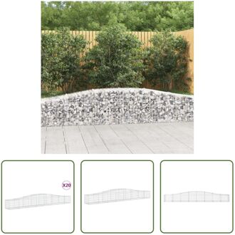 Schanskorf - Decoratieve Tuinbarrière - 400x50x40/60cm - Gegalvaniseerd Ijzer Zilverkleurig