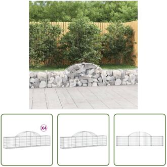 Schanskorf Decoratieve Tuinbarrières - 200 x 30 x 40/60 cm - Gegalvaniseerd ijzer Zilverkleurig