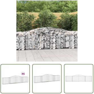 Schanskorf Decoratieve Tuinbarrières - 400 x 50 x 80/100 cm - Gegalvaniseerd Ijzer - Zilver Zilverkleurig