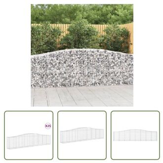 Schanskorf Decoratieve Tuinbarrières - 400x50x80/100 cm - Gegalvaniseerd ijzer Zilverkleurig