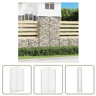 Schanskorf Gabion - 100 x 30 x 160/180 cm - Geluidsisolatie Zilverkleurig