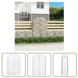 Schanskorf Gabion - 100 x 50 x 140/160 cm - Geluiddempend - Zilver Zilverkleurig