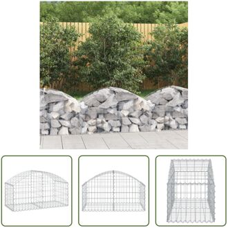 Schanskorf Gabion - 100 x 50 x 40/60 cm - Geluidsisolerende tuinbarrière Zilverkleurig