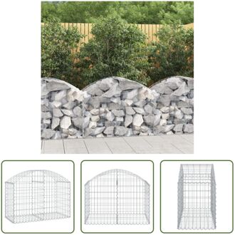 Schanskorf Gabion - 100 x 50 x 60/80 cm - Duurzaam gegalvaniseerd ijzer Zilverkleurig