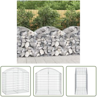 Schanskorf Gabion 100x50x80/100 cm - Roestbestendig Gegalvaniseerd IJzer Zilverkleurig