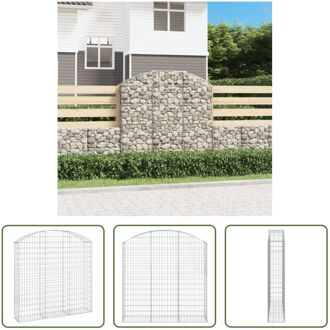 Schanskorf Gabion - 150 x 30 x 140/160cm - Duurzaam gegalvaniseerd ijzer - Geluidsisolatie Zilverkleurig