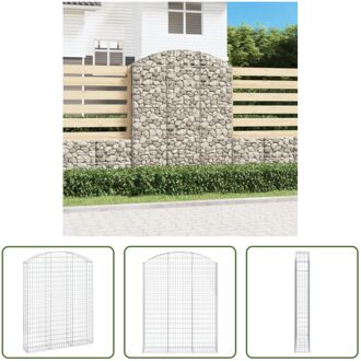 Schanskorf Gabion - 150 x 30 x 180/200 cm - Roestbestendig gegalvaniseerd ijzer Zilverkleurig