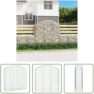 Schanskorf Gabion - 150 x 50 x 140/160 cm - geluidsisolerende tuinbarrière Zilverkleurig