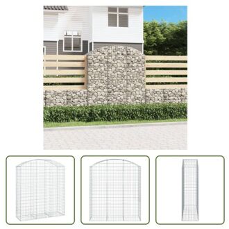 Schanskorf Gabion - 150 x 50 x 160/180 cm - Geluidsisolerend Zilverkleurig