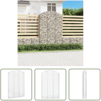 Schanskorf Gabion - 150x30x220/240 cm - Geluidsisolerende tuinbarrière Zilverkleurig